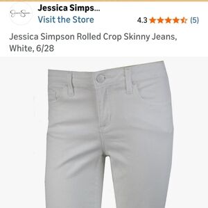 2 Pairs Jessica Simpson White Crop Skinny Jeans and Denim Blue Crop Skinny Jeans